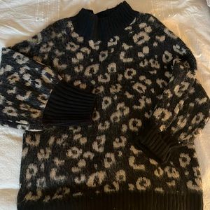 Forever 21 animal print turtleneck sweater